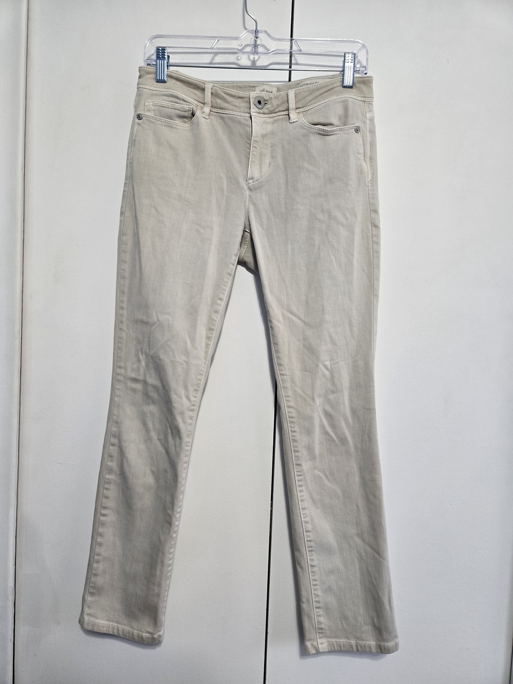 J.Jill Authentic Fit Slim‎ Ankle Jeans Size 4 Beige Stretch Denim